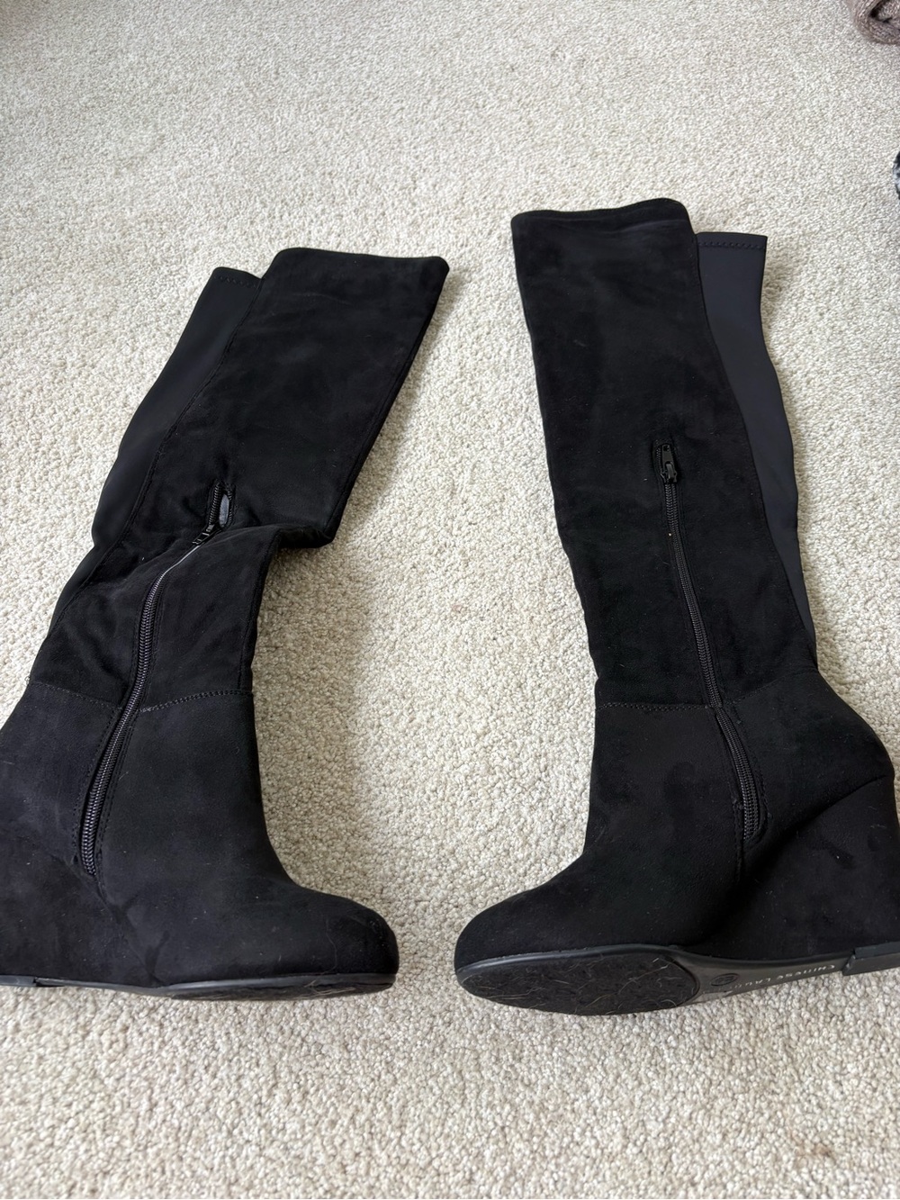 Chinese Laundry Black Over-the-Knee Wedge Boots